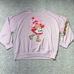 Light Pink Strawberry‎ Shortcake Oversized Crewneck Sweatshirt Size Large (LG)